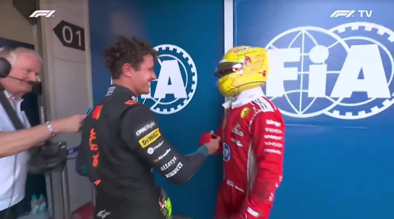 lando waited to congratulate lewis