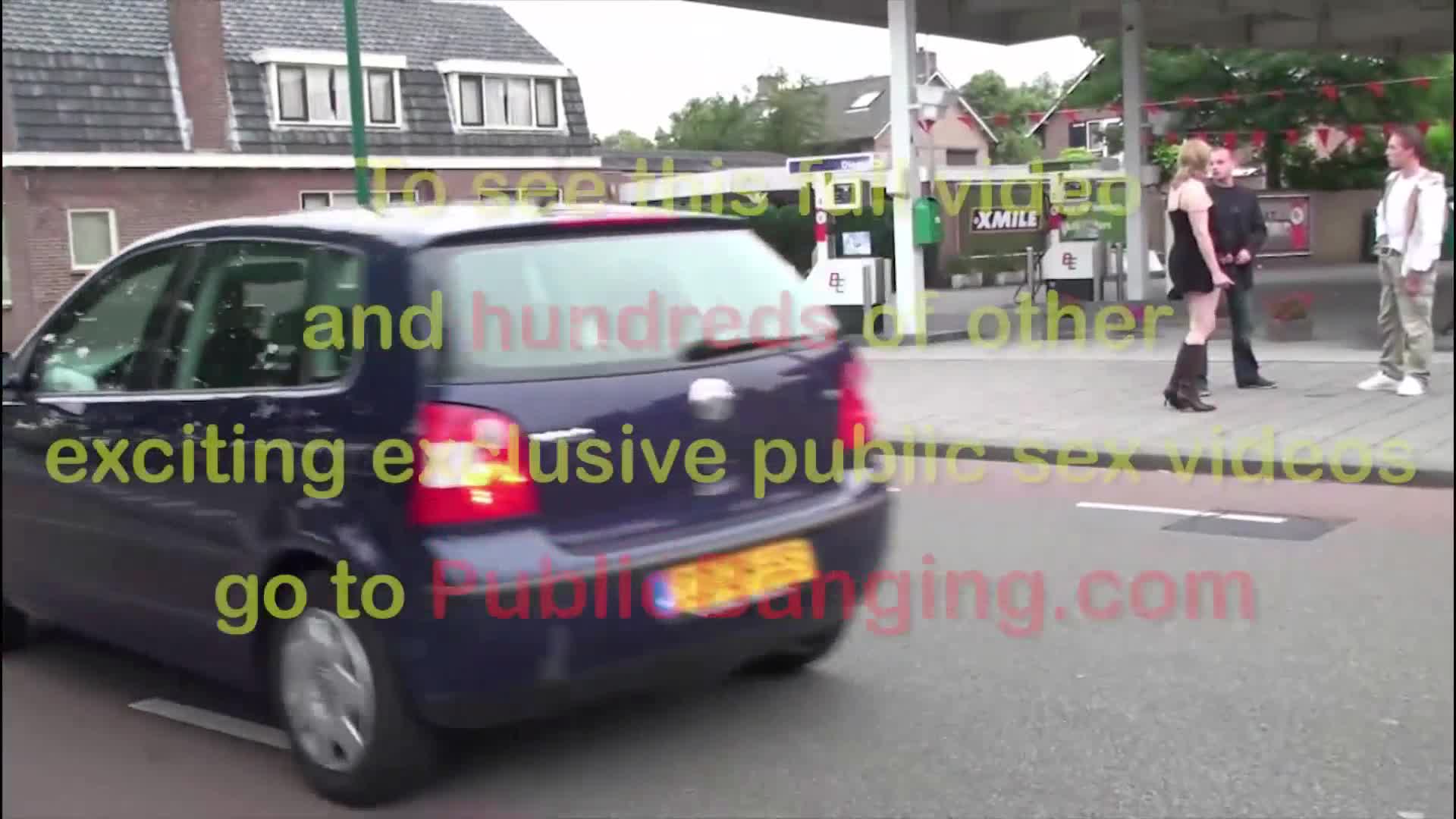 A very pregnant girl in public street sex gang bang threesome orgy
