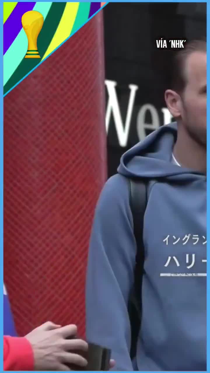 The reaction of Japan manager Hajime Moriyasu after asking for a photo with Harry Kane