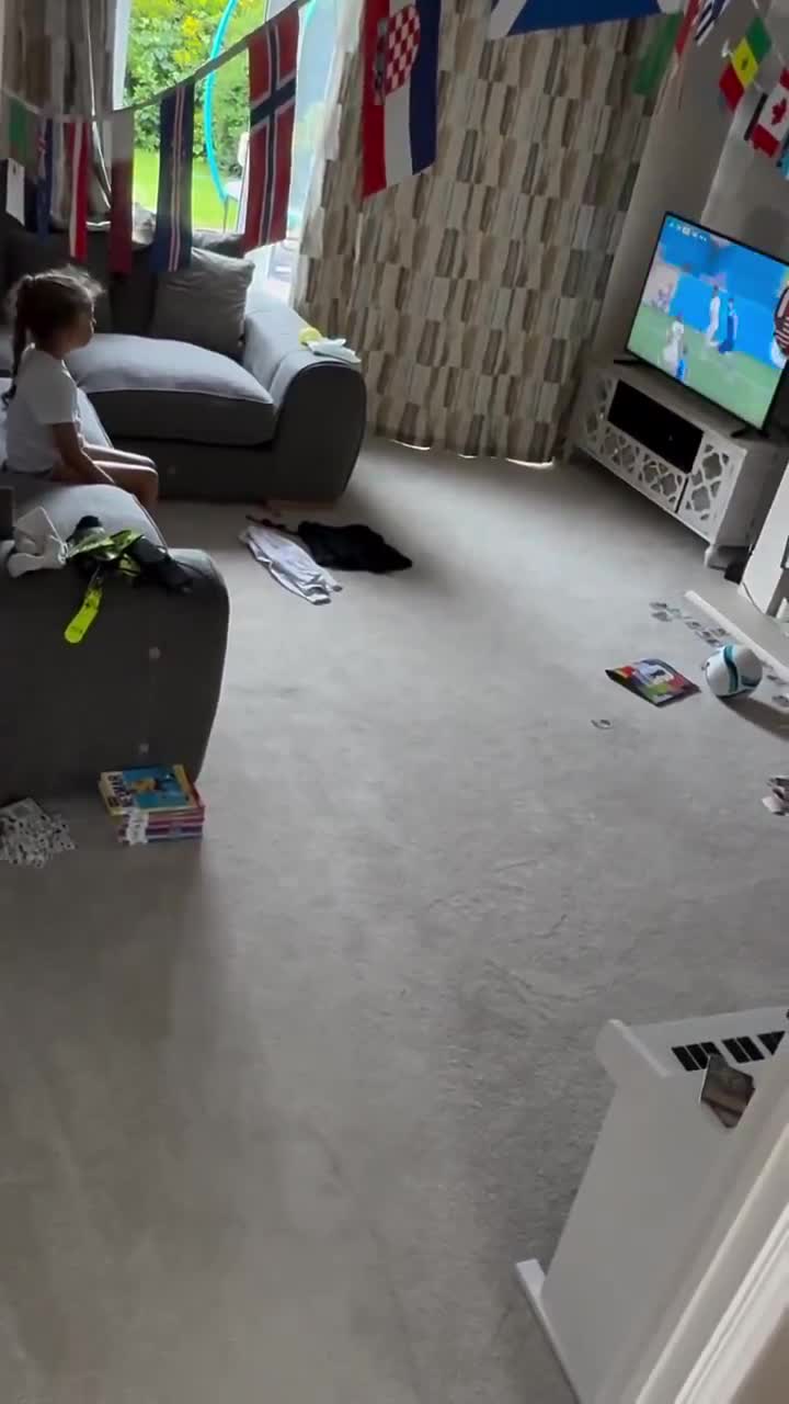Jesse Lingard’s daughter celebrating Marcus Rashford's goal against Croatia