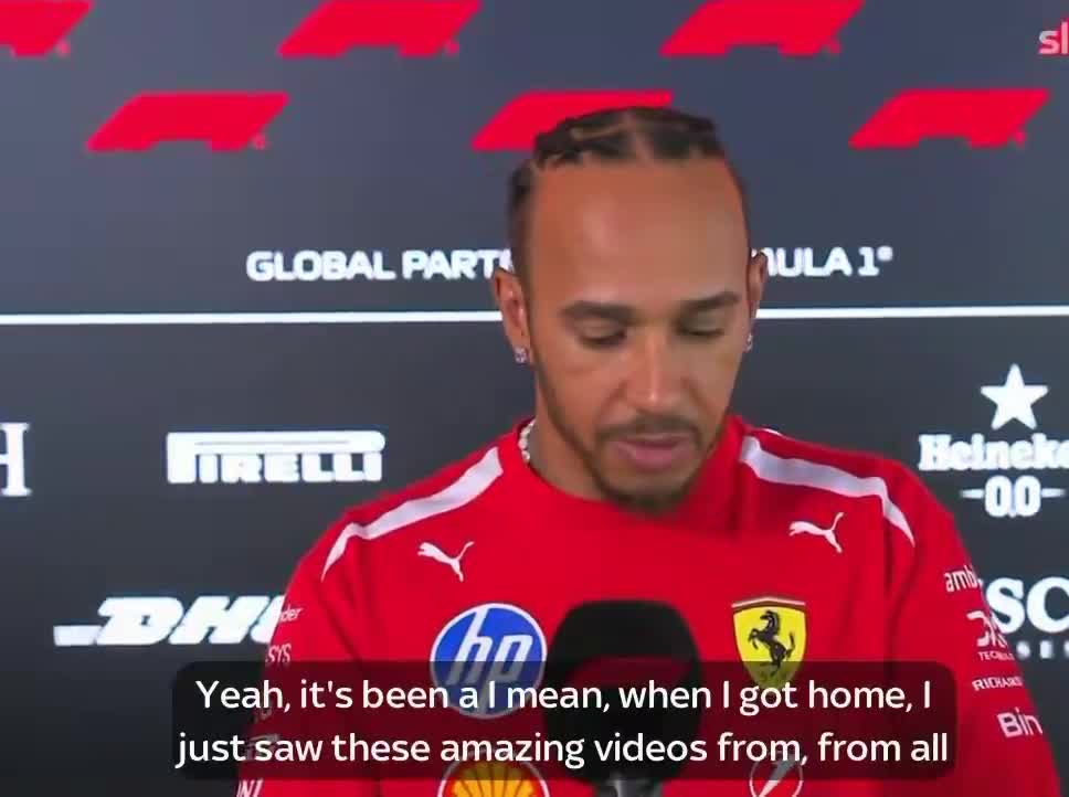 Lewis Hamilton on the overwhelming support he received after his victory.