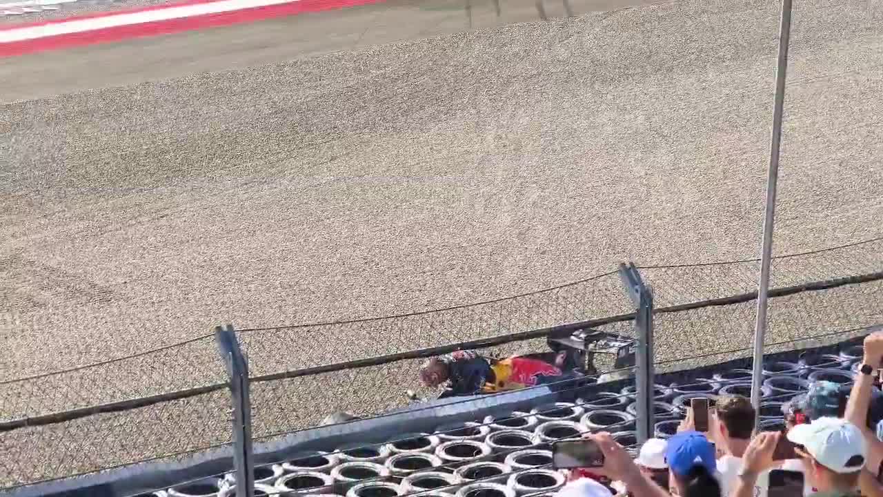Max Verstappen just after colliding with the barrier