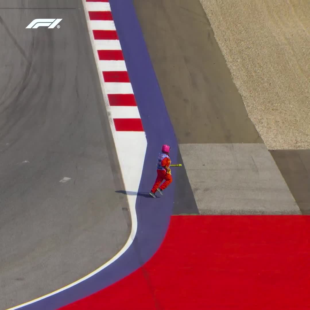 The Turn 3 apex bollard fell victim to Alex Albon's Williams during the Austrian Grand Prix