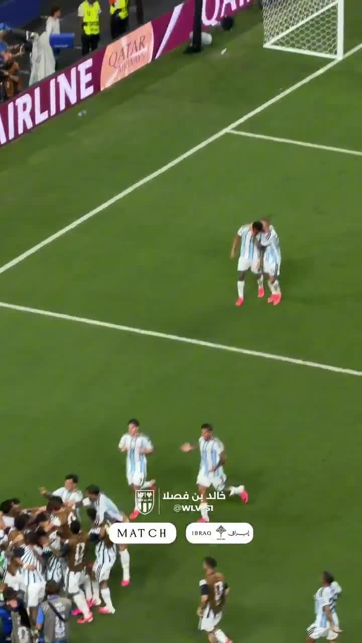 Argentina player with Messi after his assist