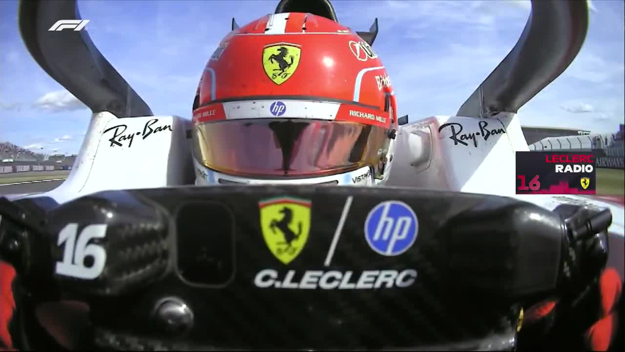 Charles' reaction to his first British Grand Prix win