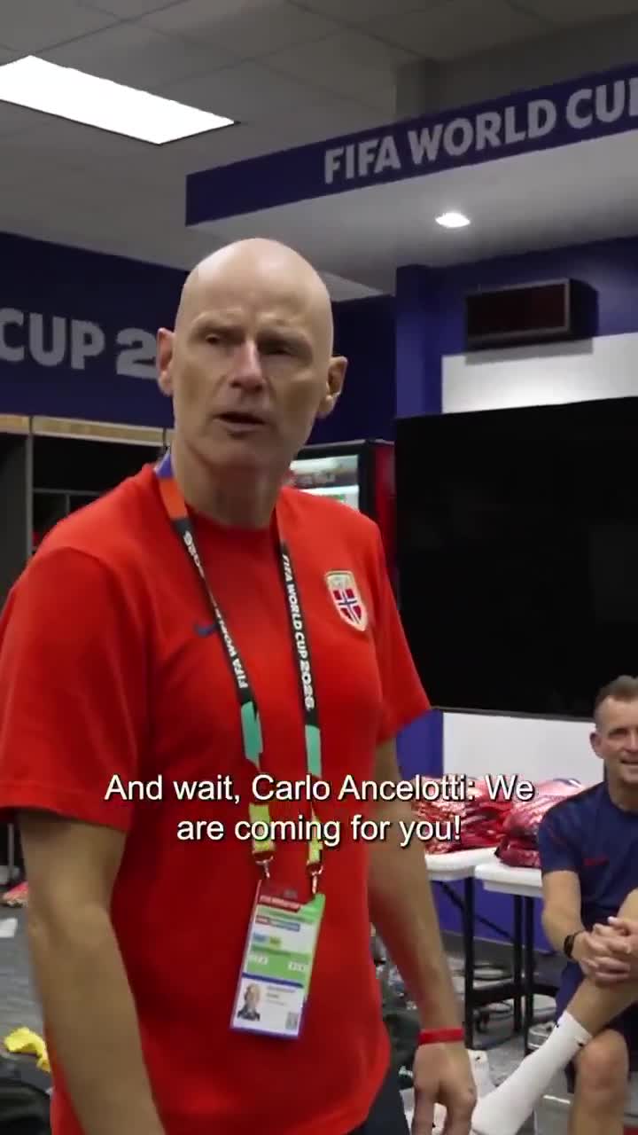 Norway's coach Stale Solbakken before the game against Brazil