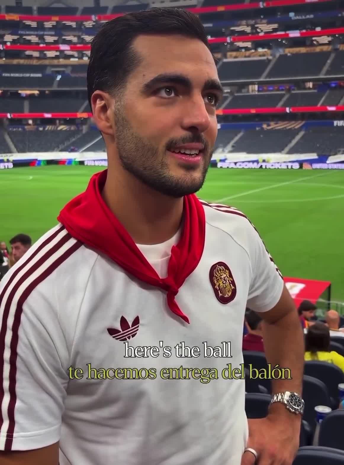 Mikel Merino received the ball from his match winning goal.