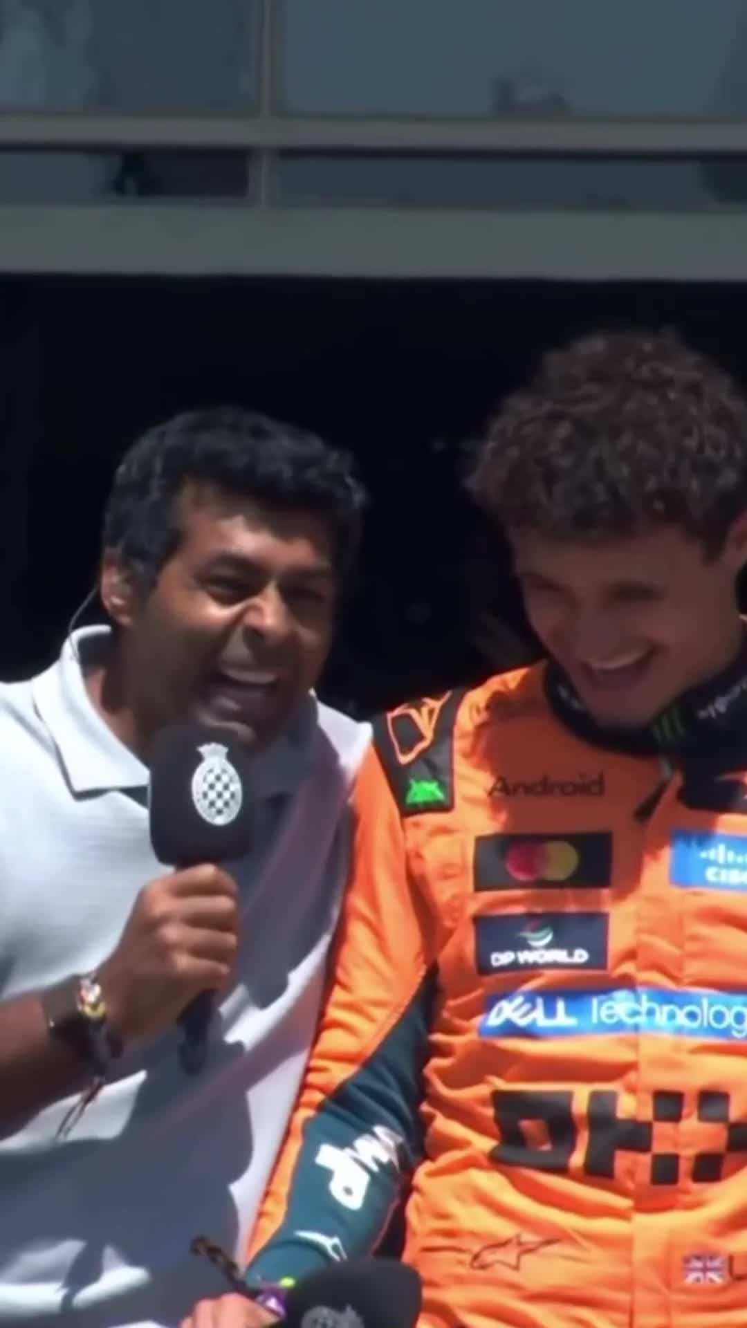 Karun accidentally pokes Lando in the face
