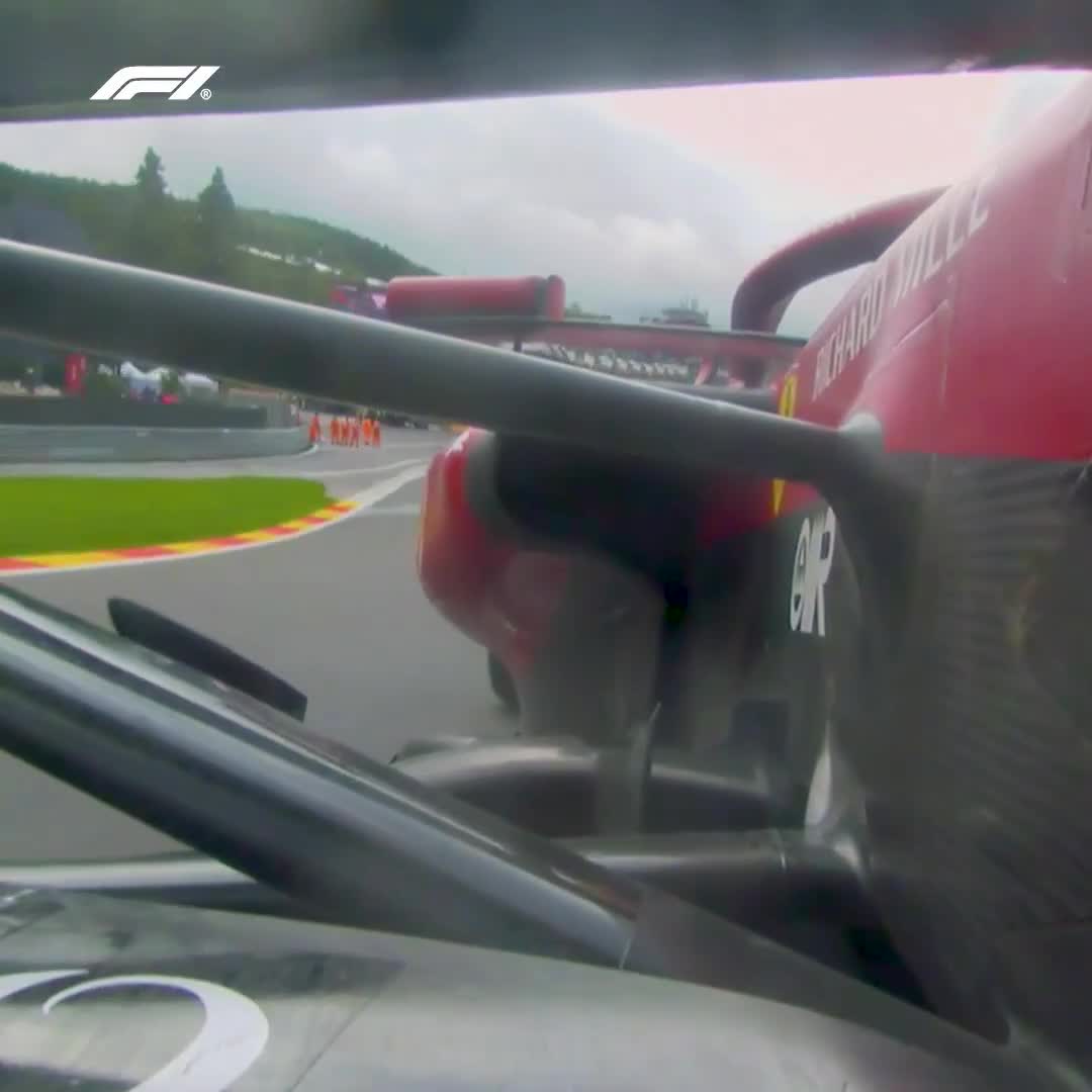 The elevation change at Eau Rouge