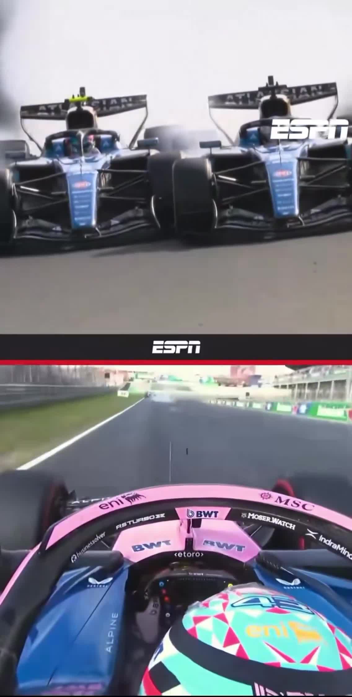 Colapinto was right behind both Williams when Sainz hit Albon