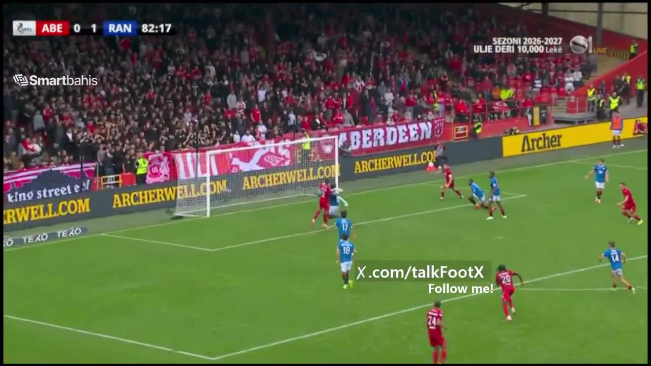 Aberdeen [1] - 1 Rangers - Kevin Nisbet 83'