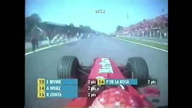 Schumacher somehow avoids hitting fans after track invasion (Italy, 2000)