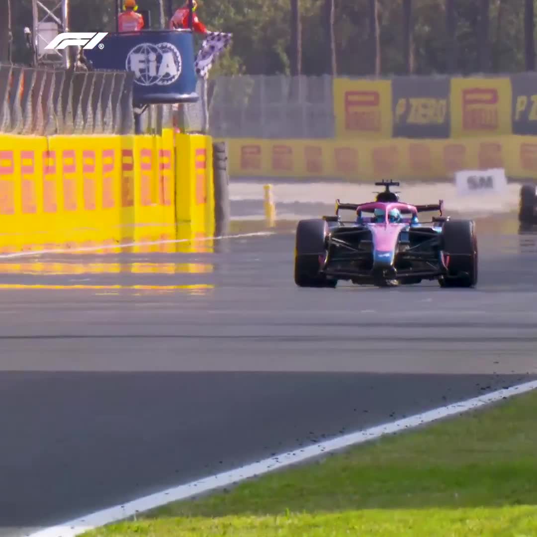 Celebrations at Monza after Pierre Gasly takes pole