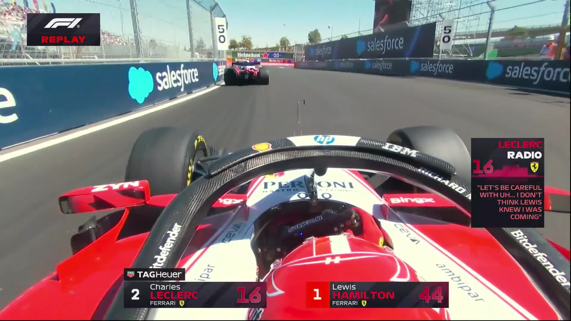 Charles Leclerc and Lewis Hamilton get a little too close for comfort