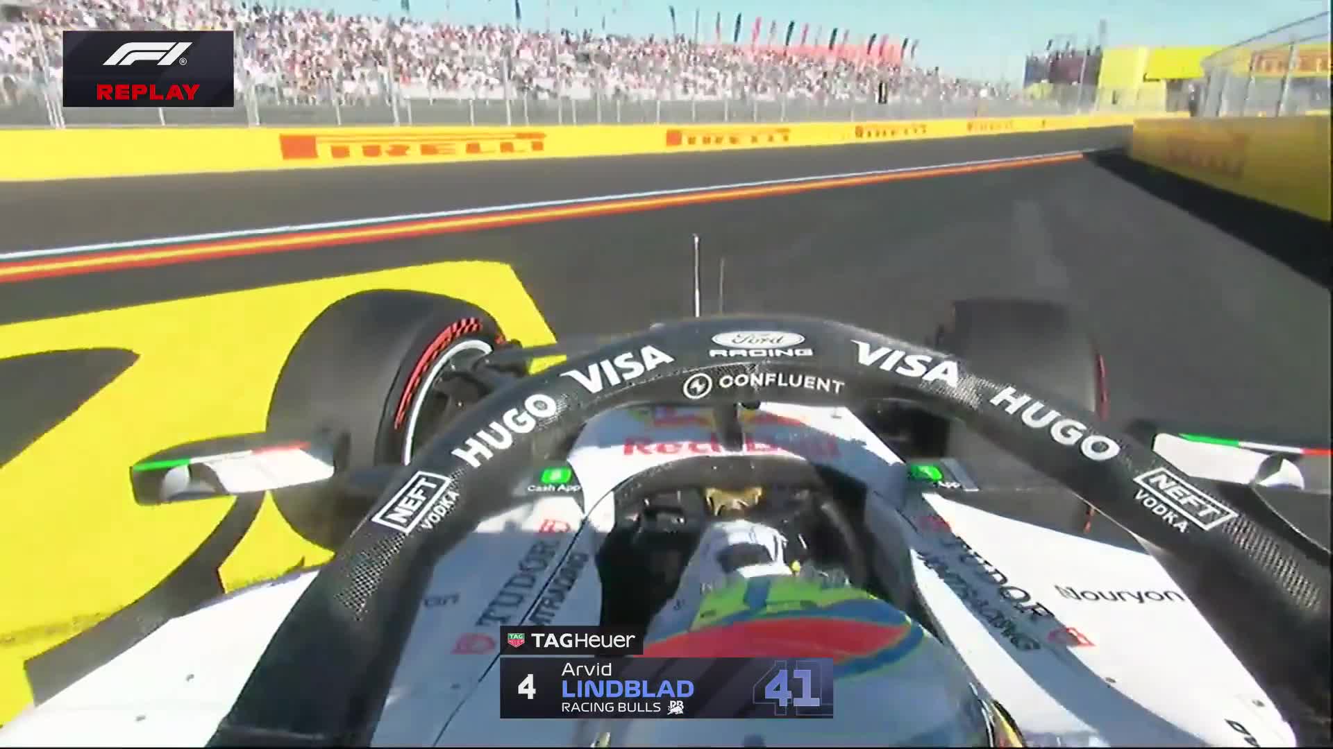 This is what happened to the Racing Bulls driver as he headed for the barriers in FP2