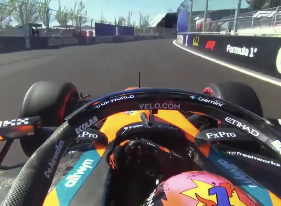 lando after crossing the line