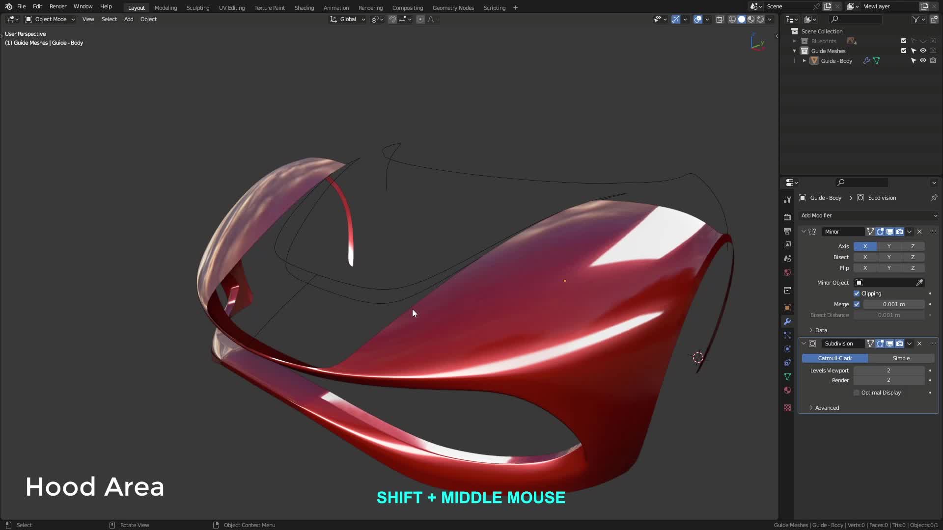 B3D - Cars IO - 03 - Modeling - Exterior - Guide Meshes - 08 - Hood Area
