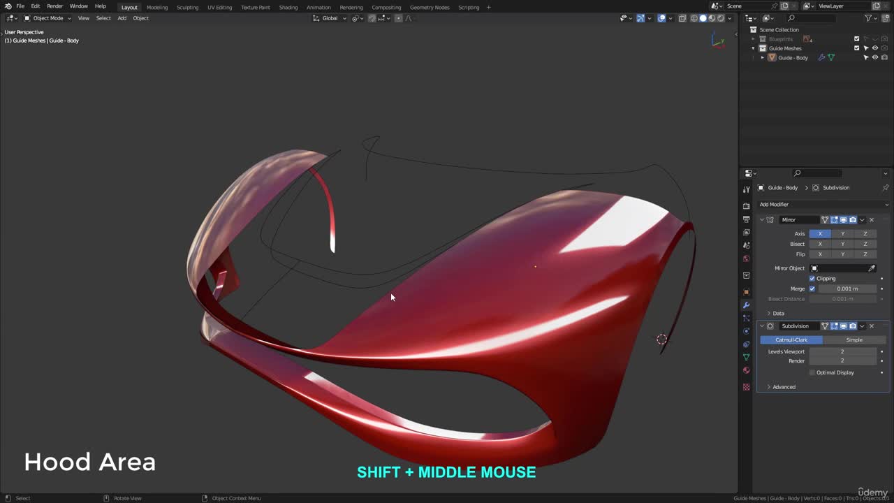 B3D - Cars IO - 03 - Modeling - Exterior - Guide Meshes - 08 - Hood Area (Modified 12-01) 720p