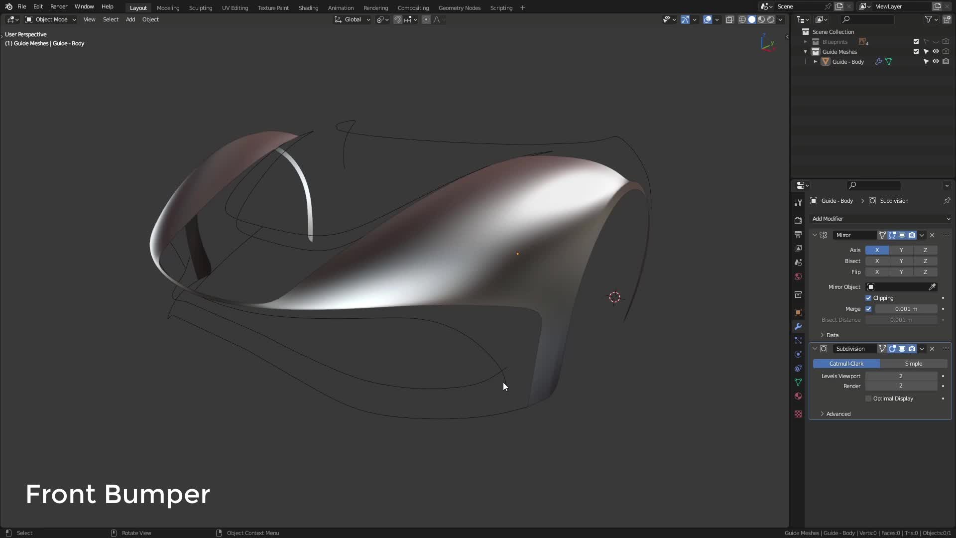 B3D - Cars IO - 03 - Modeling - Exterior - Guide Meshes - 07 - Front Bumper