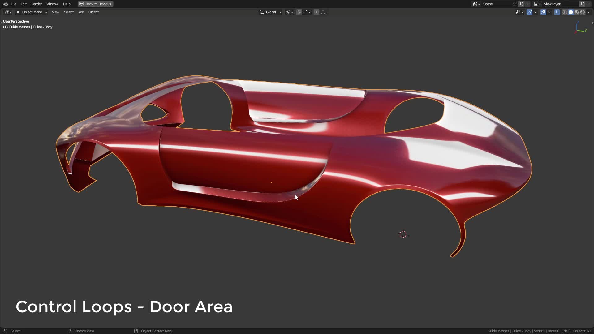 B3D - Cars IO - 03 - Modeling - Exterior - Guide Meshes - 17 - Control Loops - Door Area