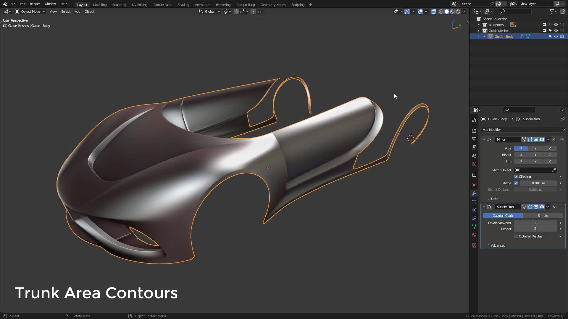B3D - Cars IO - 03 - Modeling - Exterior - Guide Meshes - 14 - Trunk Area Contours
