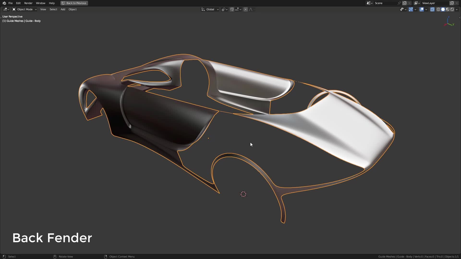 B3D - Cars IO - 03 - Modeling - Exterior - Guide Meshes - 16 - Back Fender