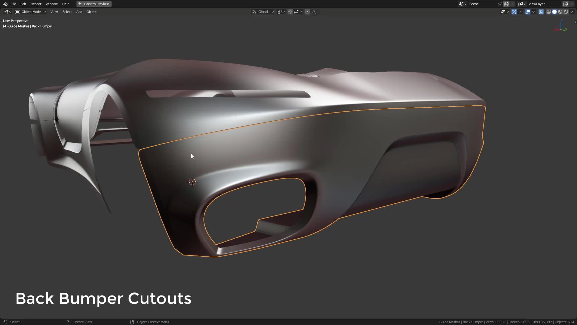 B3D - Cars IO - 04 - Modeling - Exterior - Final Panels - 13 - Back Bumper Cutouts