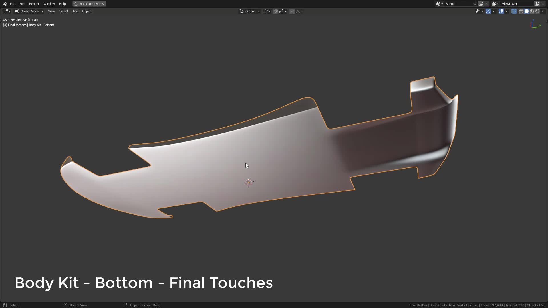 B3D - Cars IO - 06 - Modeling - Exterior - Plastics - 03 - Body Kit - Bottom - Final Touches