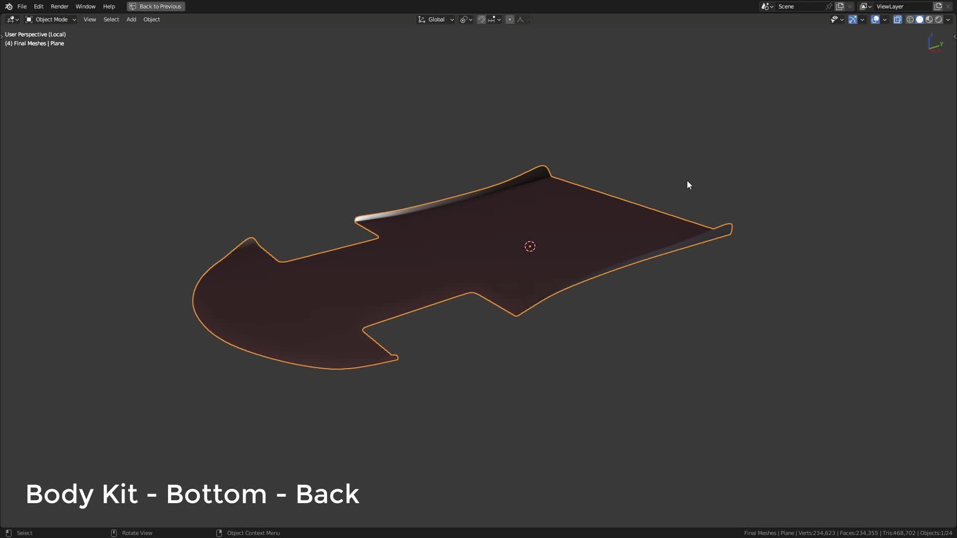 B3D - Cars IO - 06 - Modeling - Exterior - Plastics - 02 - Body Kit - Bottom - Back