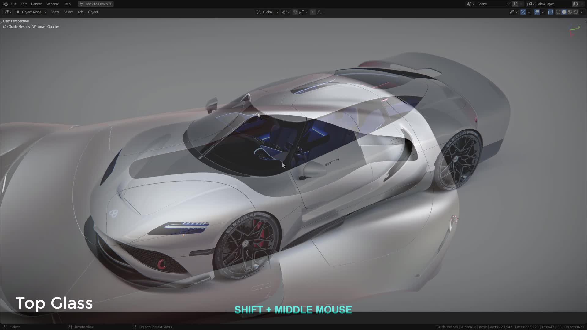 B3D - Cars IO - 05 - Modeling - Exterior - Windows - 04 - Top Glass