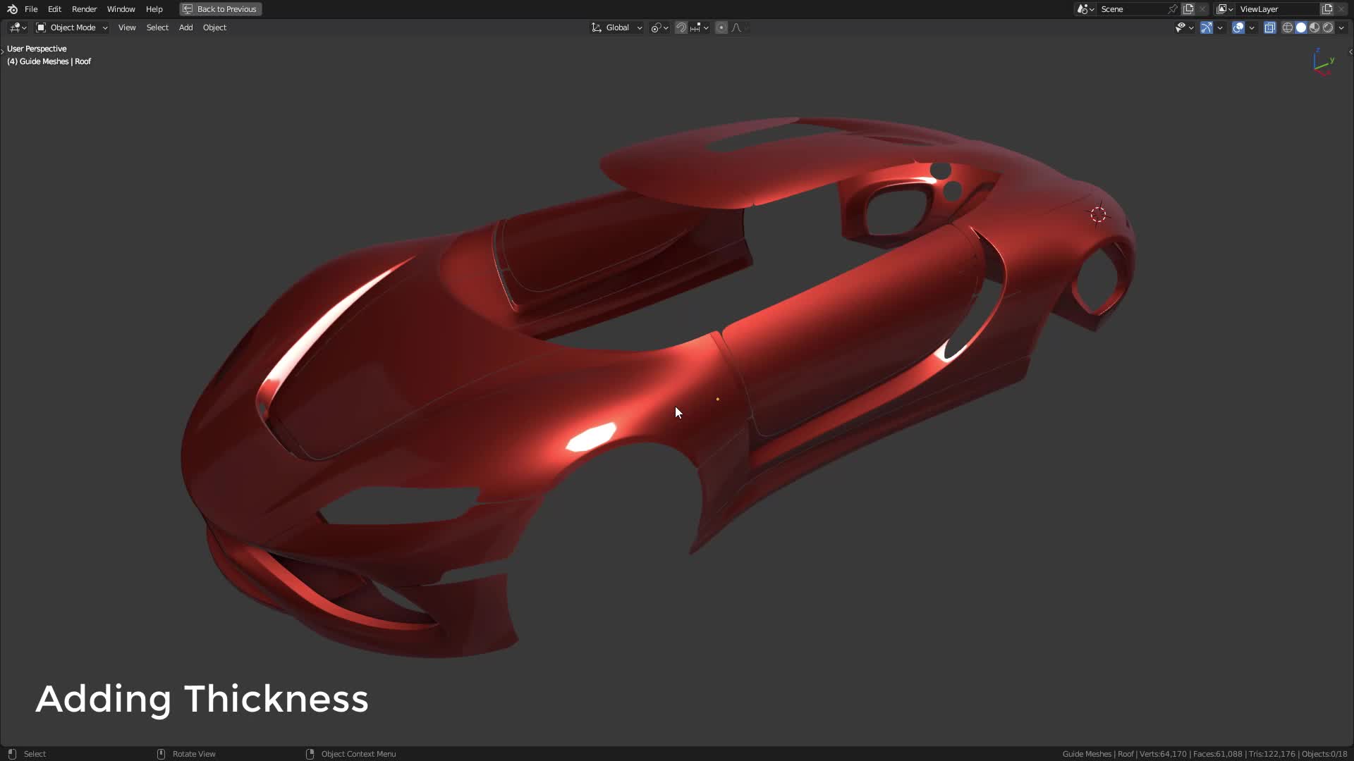 B3D - Cars IO - 04 - Modeling - Exterior - Final Panels - 18 - Adding Thickness