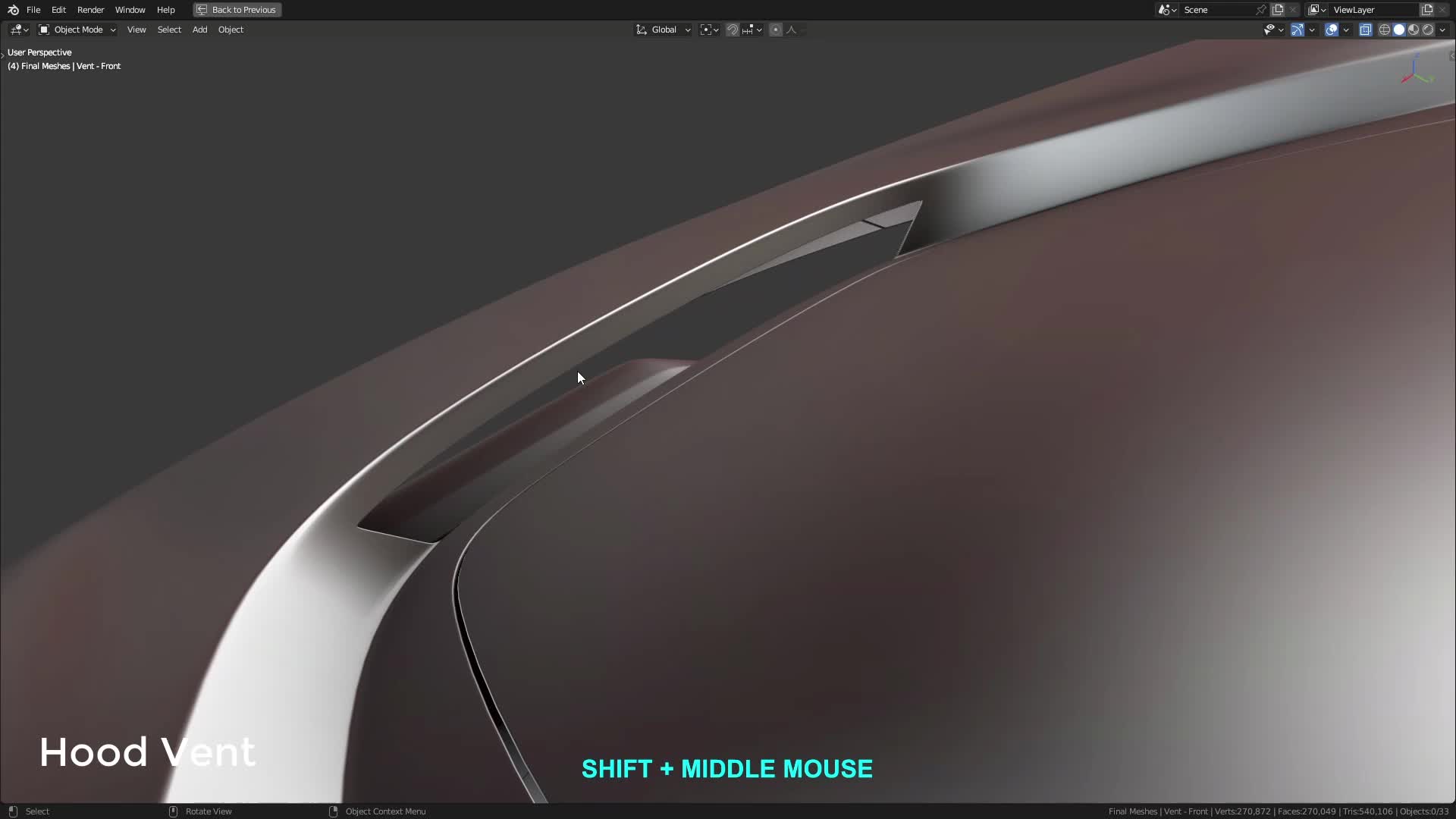 B3D - Cars IO - 06 - Modeling - Exterior - Plastics - 10 - Hood Vent