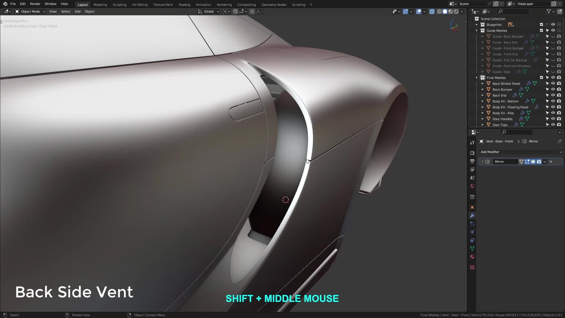 B3D - Cars IO - 06 - Modeling - Exterior - Plastics - 08 - Back Side Vent