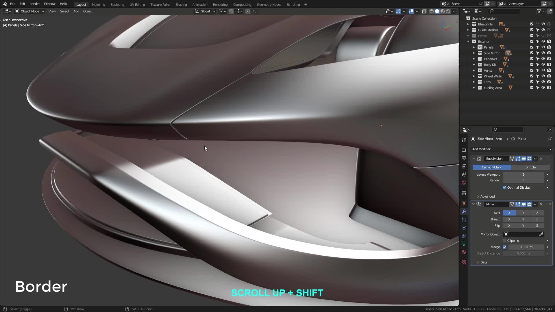 B3D - Cars IO - 08 - Modeling - Exterior - Front Grill - 01 - Border