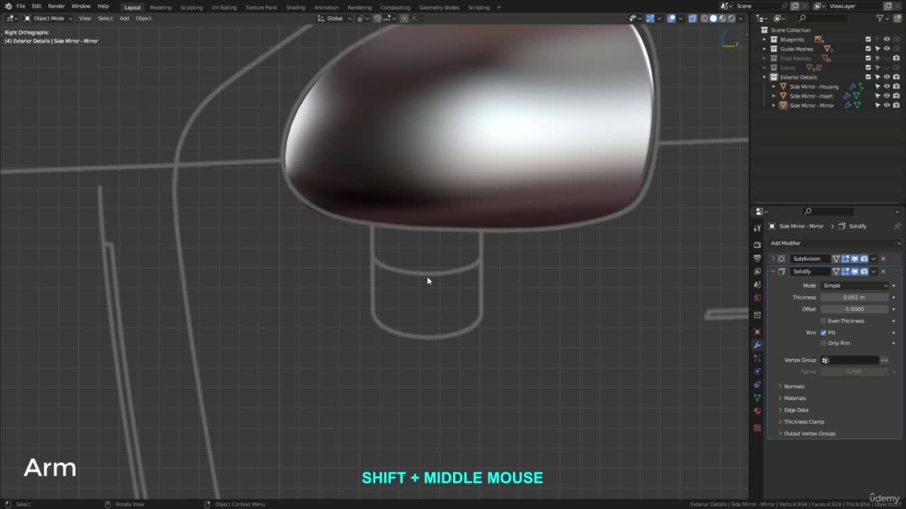 B3D - Cars IO - 07 - Modeling - Exterior - Side View Mirror - 04 - Arm (Modified 04-48) 720p