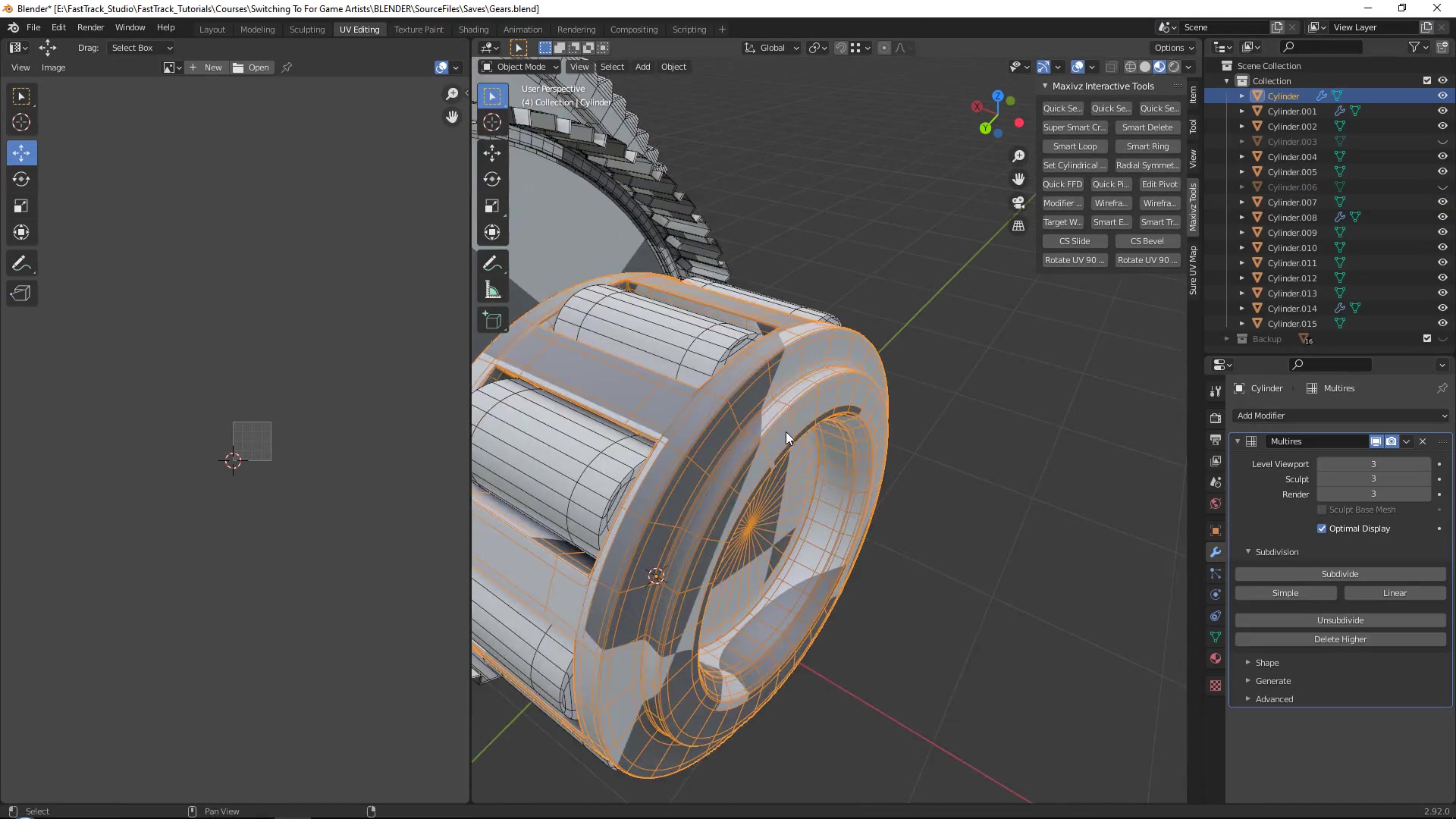 SB3DGame-PT.2-05-Uv Unwrapping Our Gears Part2 - Timelapse