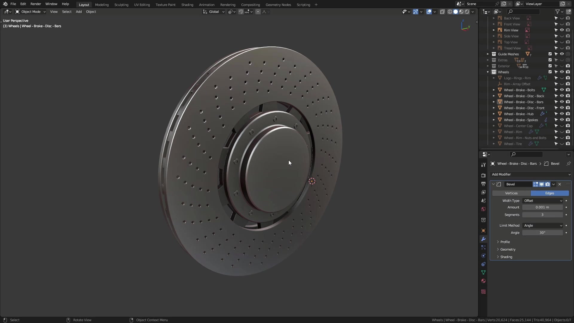 B3D - Cars IO - 17 - Modeling - Exterior - Wheels - 08 - Brake Caliper