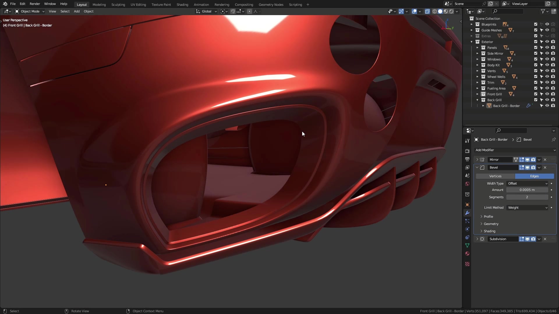 B3D - Cars IO - 09 - Modeling - Exterior - Back Grill - 02 - Grill