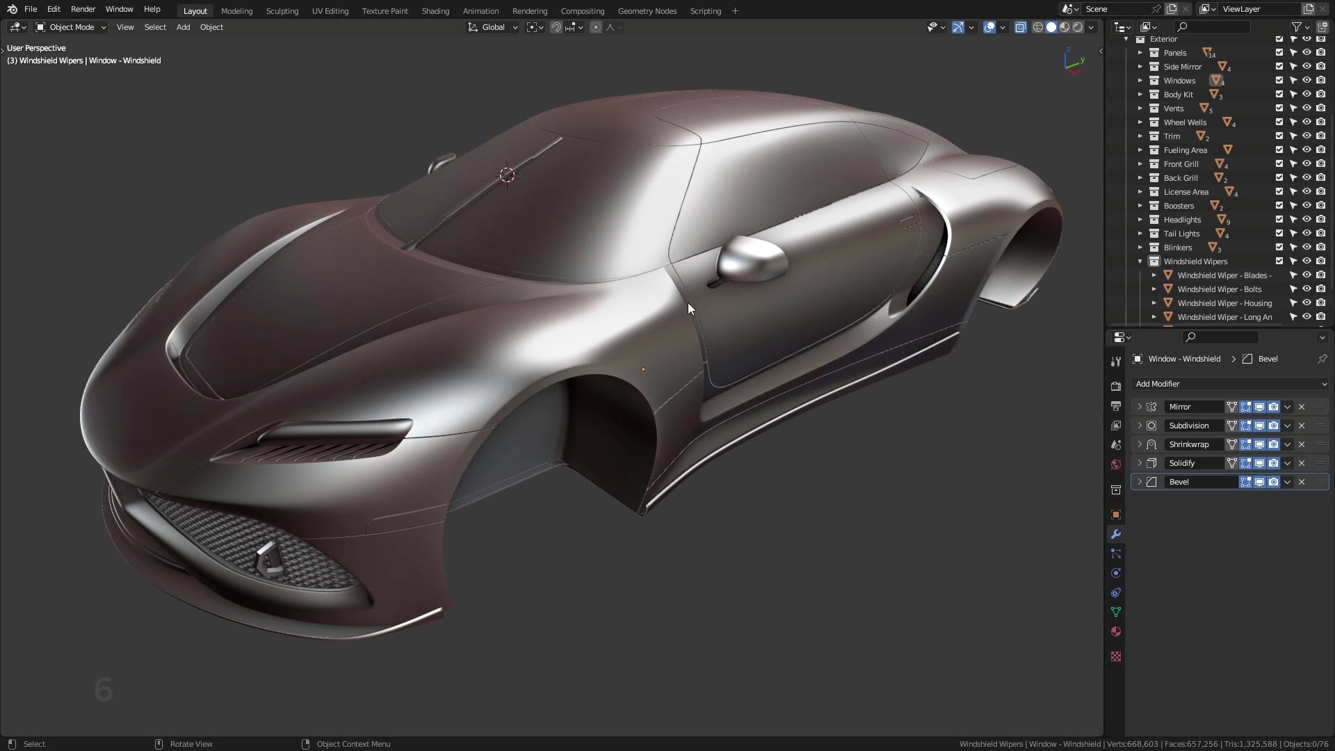 B3D - Cars IO - 16 - Modeling - Exterior - Other Details - 01 - Logo - H6