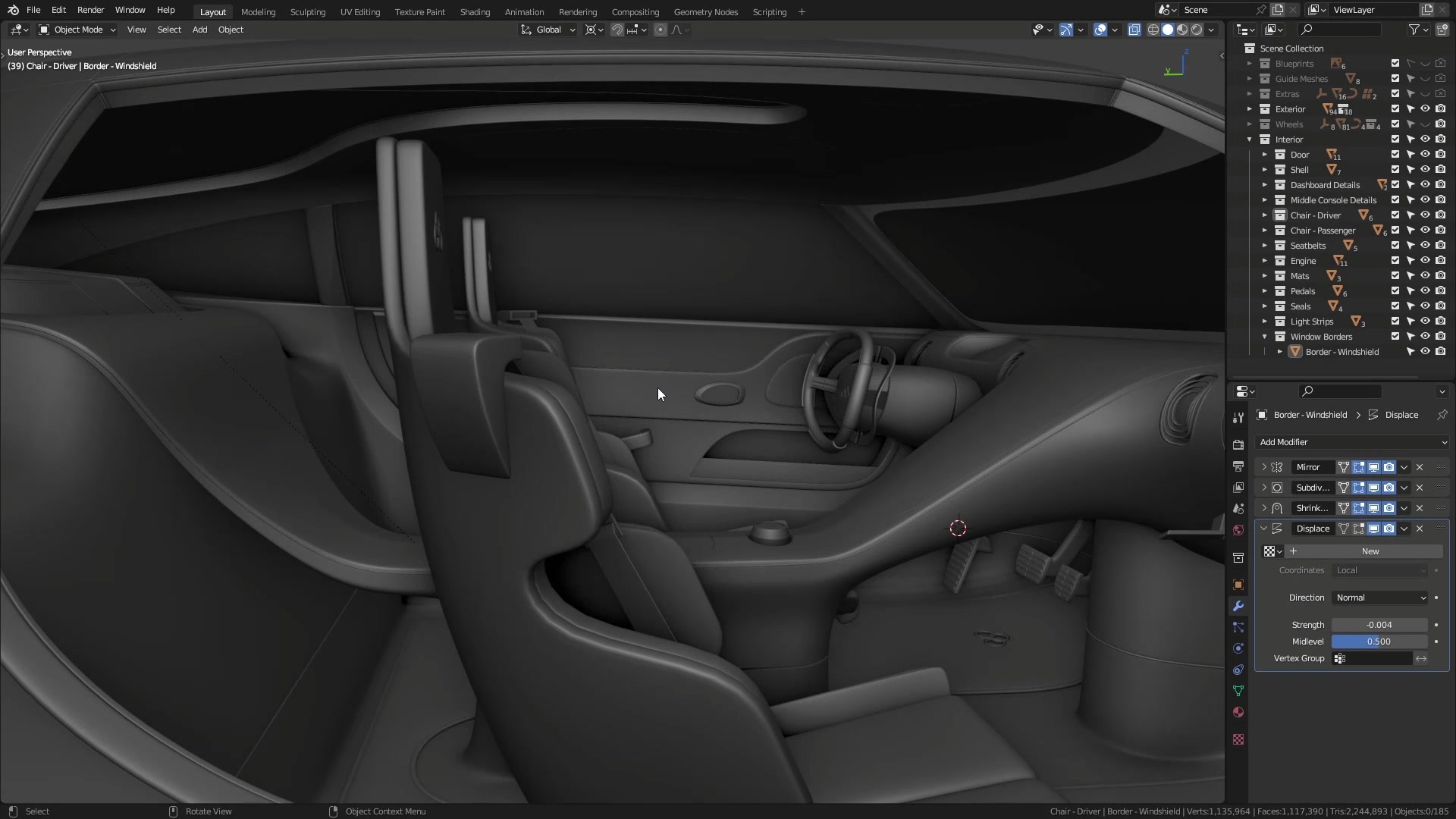 B3D - Cars IO - 28 - Modeling - Interior - Other Details - 07 - Quarter Window Border