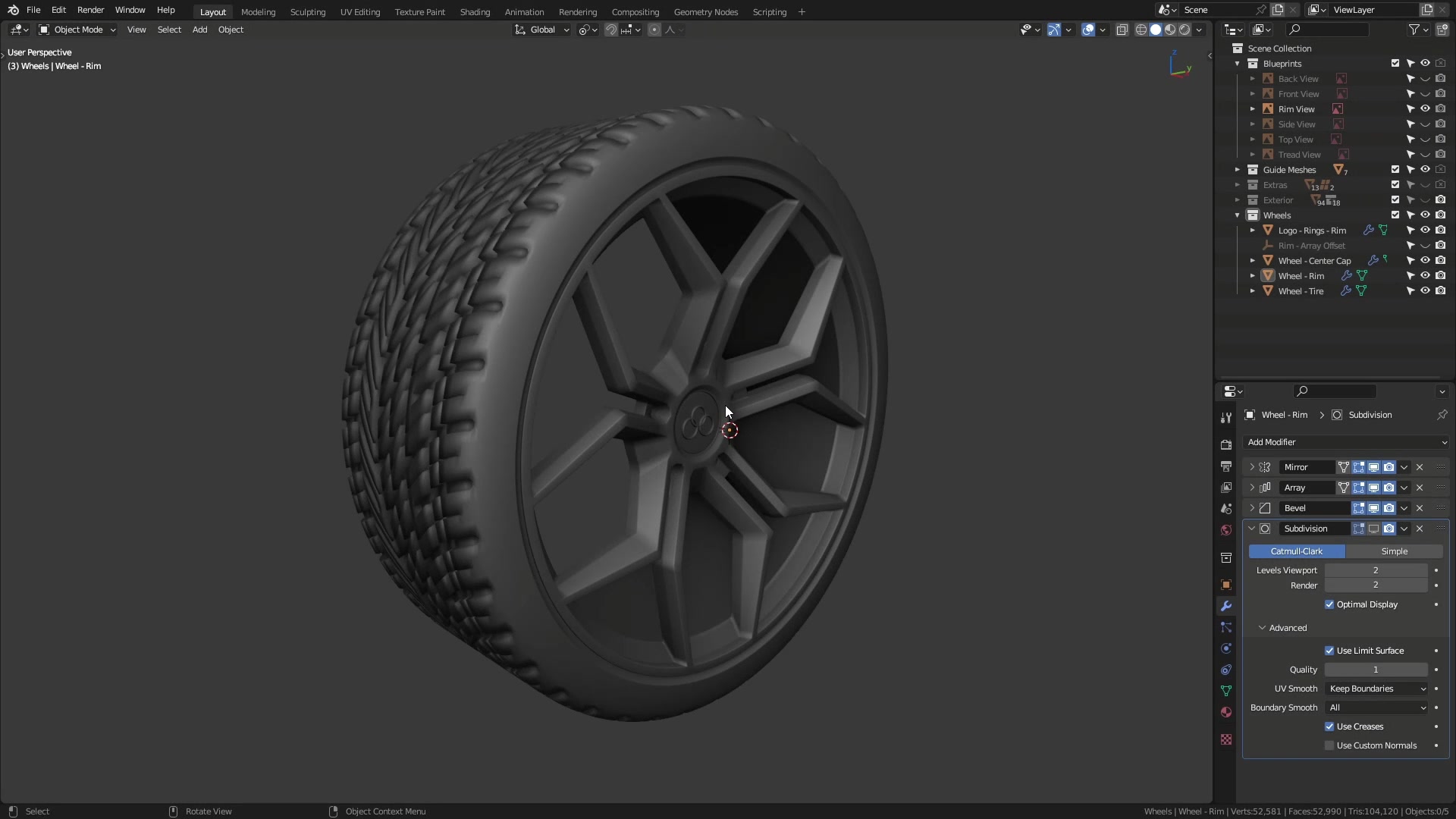 B3D - Cars IO - 17 - Modeling - Exterior - Wheels - 05 - Hub