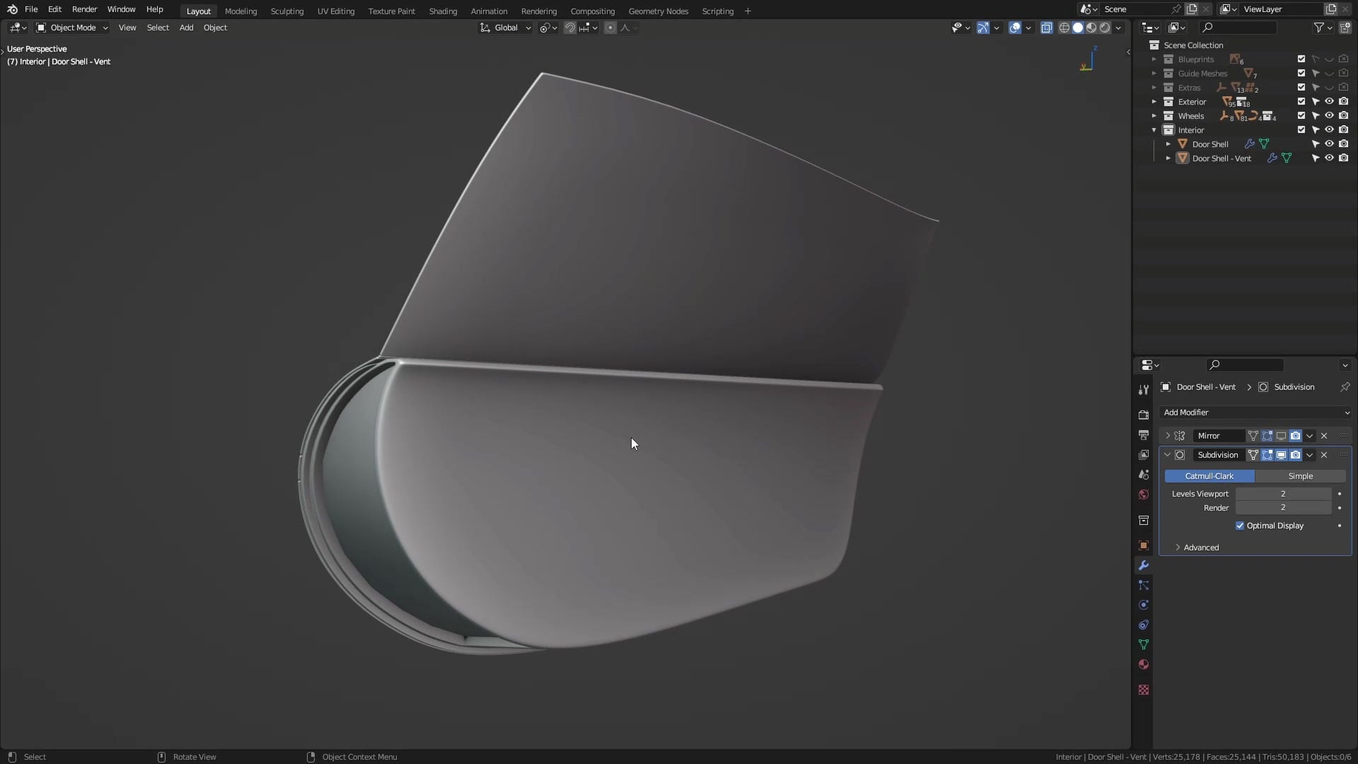 B3D - Cars IO - 18 - Modeling - Interior - Doors - 03 - Side Panel
