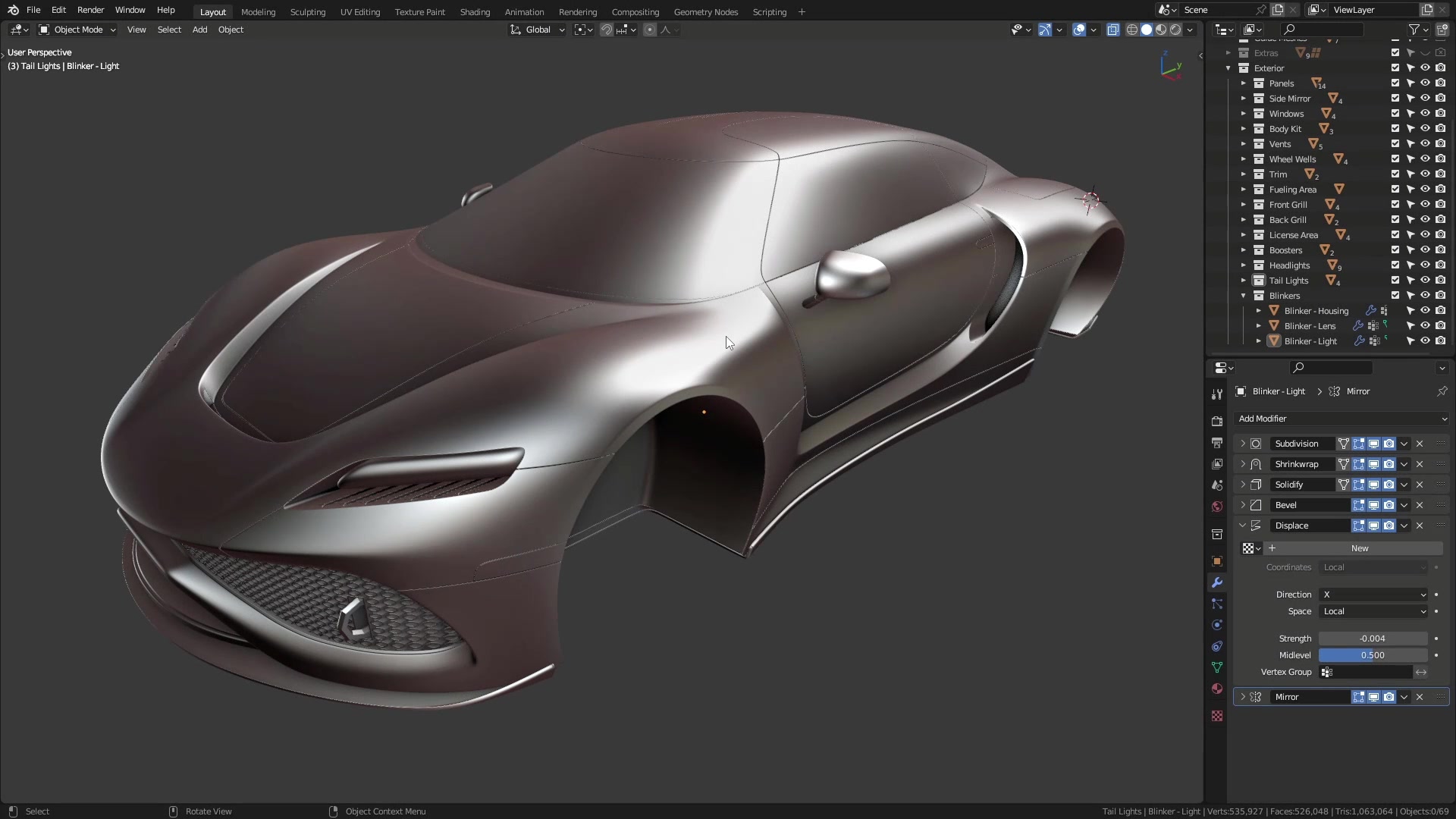 B3D - Cars IO - 15 - Modeling - Exterior - Windshield Wipers - 01 - Long Arm