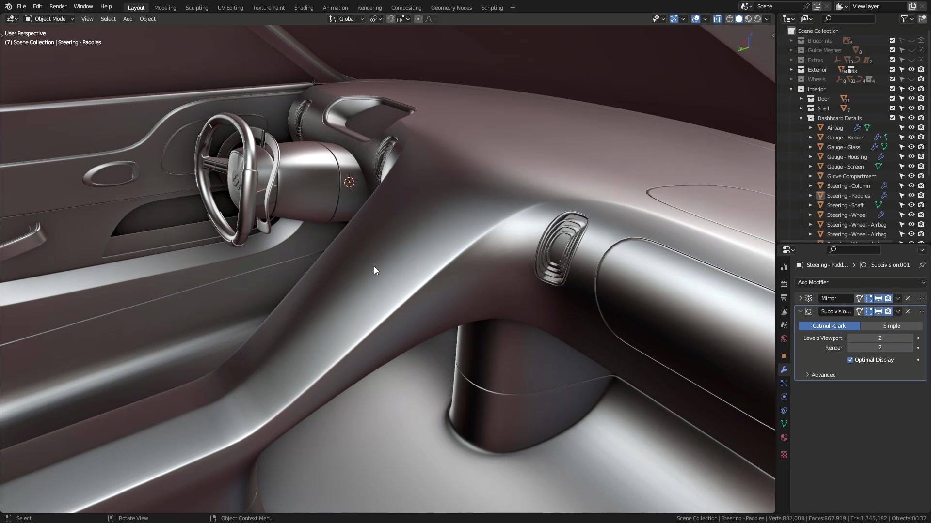 B3D - Cars IO - 22 - Modeling - Interior - Middle Console - 01 - Screen Cutout