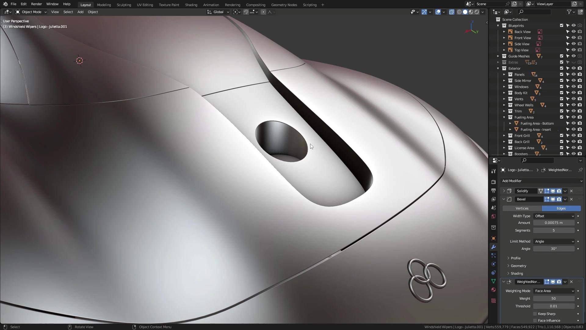 B3D - Cars IO - 16 - Modeling - Exterior - Other Details - 05 - Gas Cap