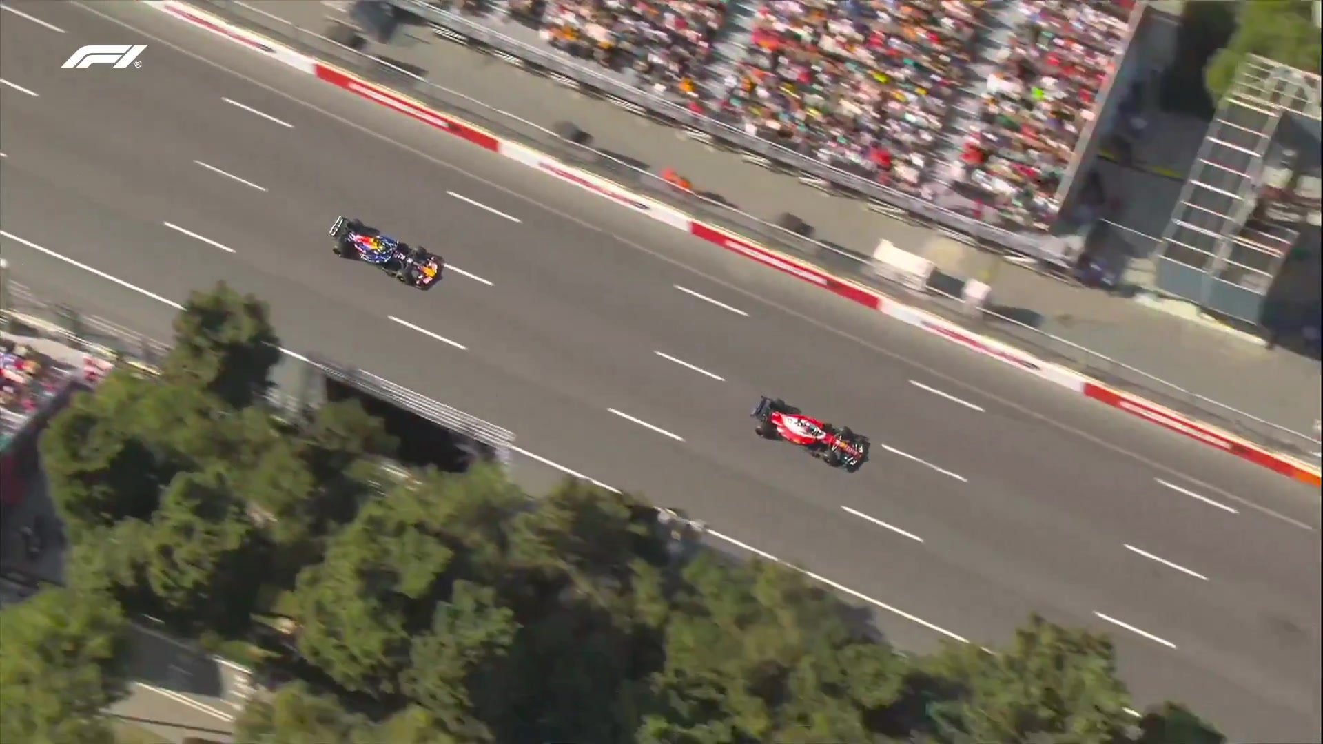 Max Verstappen overtakes Leclerc