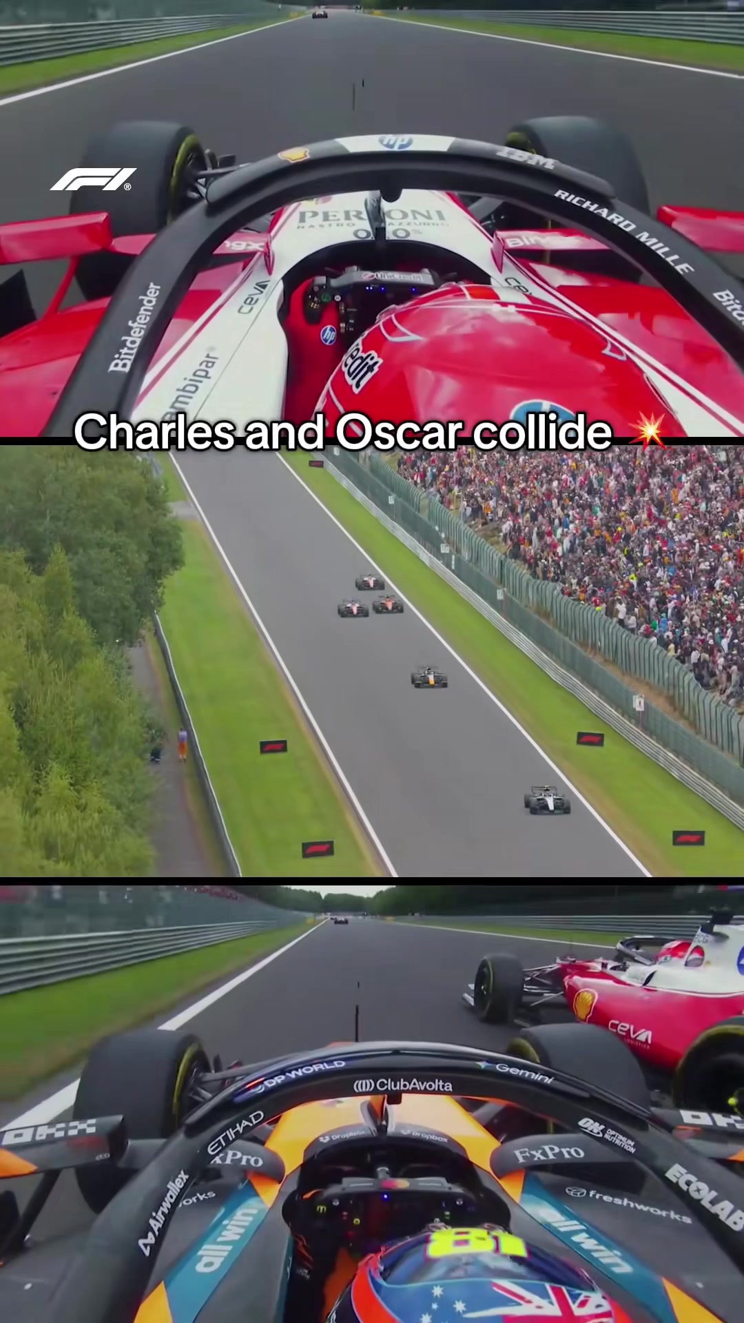 Leclerc-Piastri Collision 2026 Belgian GP