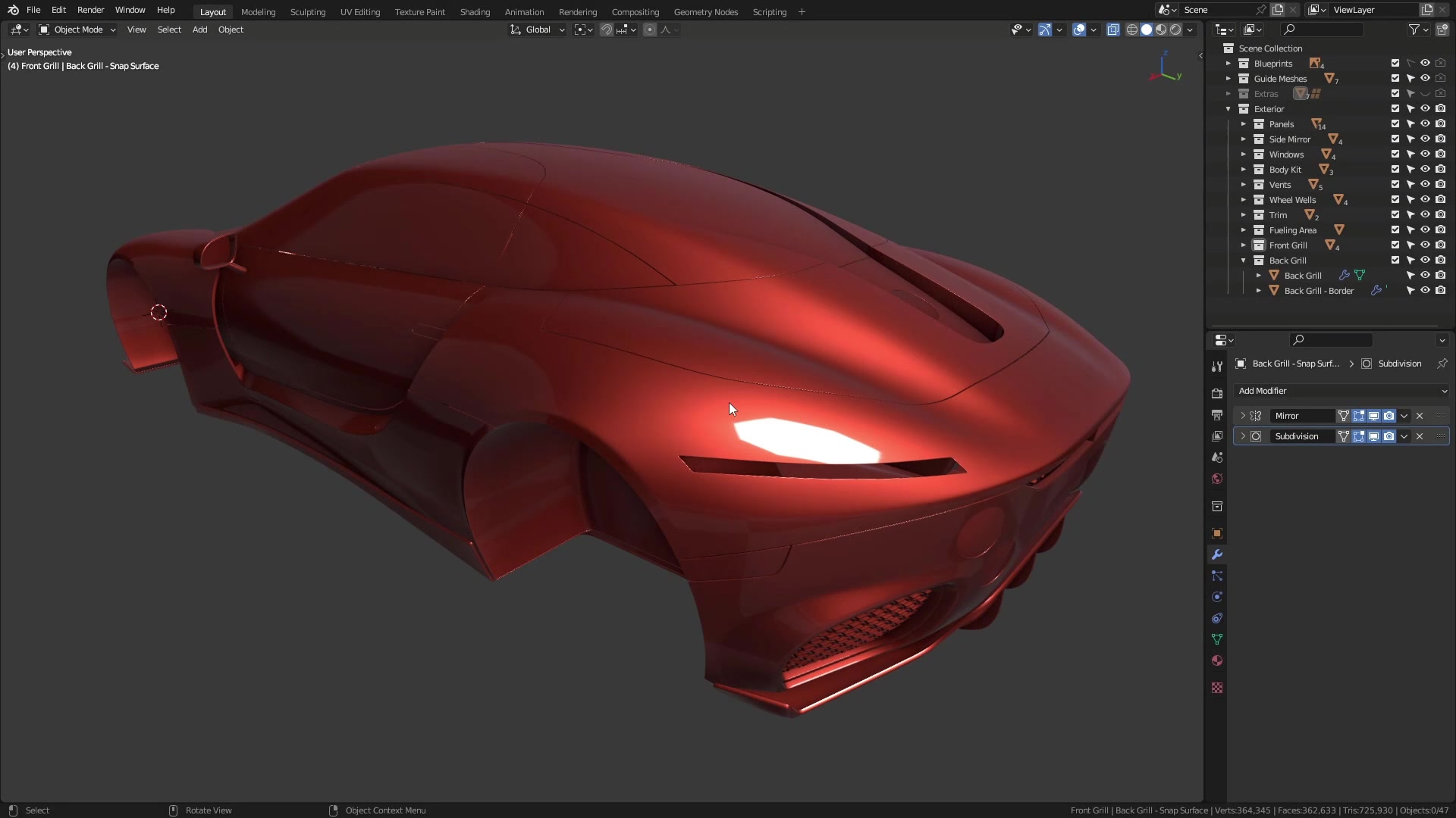 B3D - Cars IO - 10 - Modeling - Exterior - License Plate Area - 01 - Plastic Trim