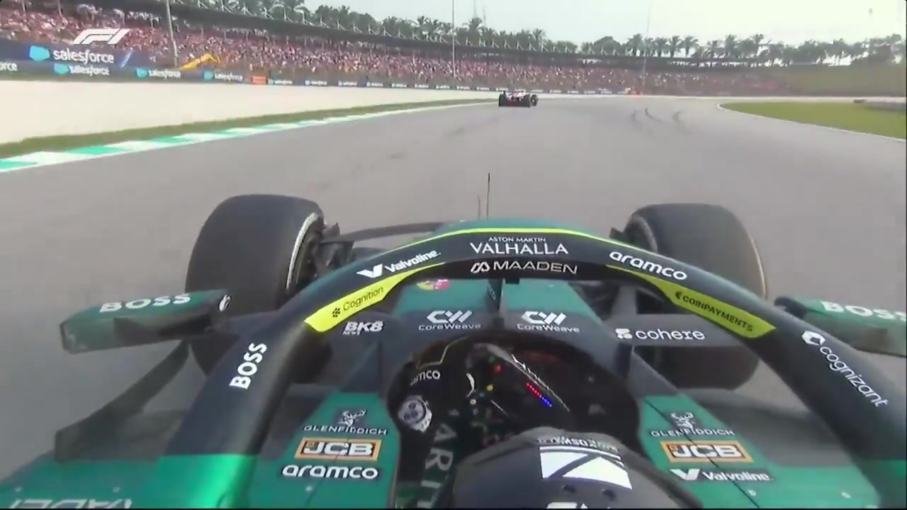 Lance racing other teams for the first time this season and his engineer asks him to lift at T12.