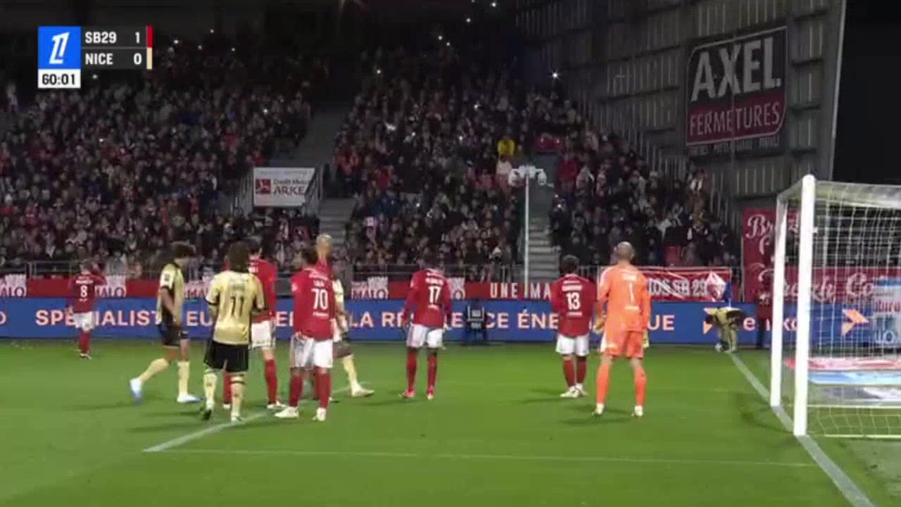 Brest 1-1 Nice — Elye Wahi 61'